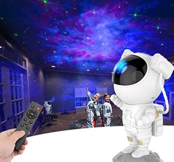 Astronaut Galaxy Projector with Remote Control - 360° Adjustable Timer, Nebula Night Light for Kids, Adults, Bedroom, Gaming Room, Home, and Party (Corded Electric)