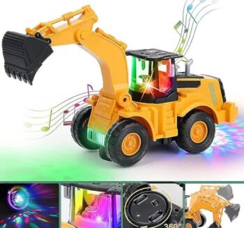 Musical Toy for Kids | 360° Rotating Dancing Toy with Light & Sound | Automatic Bump & Go JCB Truck Sound Toy | For Ages 3-5 Years | Boys & Girls - Yellow